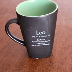 Fisher Stoneware Collectible Astrology Zodiac Mug Coffee Tea Leo Green Lion